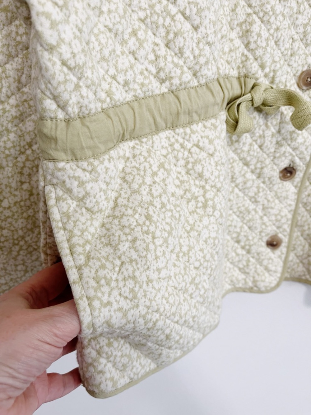 BOGO! Madewell Quilted Jacquard Jacket in Daisy Blooms Green Size Medium - Picture 7 of 11